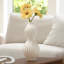  Vase de table en céramique blanche nervurée 10 po Londen-900585372-921249146