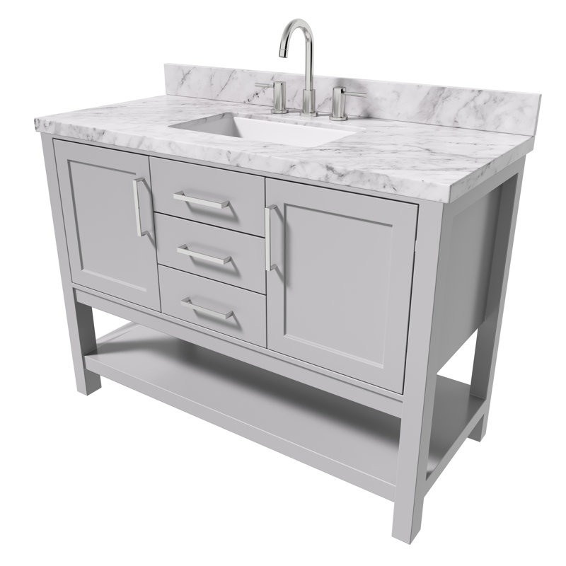 Bayhill 61" W Single Bathroom Vanity Set, Gray, 49"