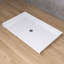 L 62 po x l 38 po Base de douche à drain simple à seuil central ADA en blanc, accès pour fauteuil roulant, avec assemblage de seuil de type pente