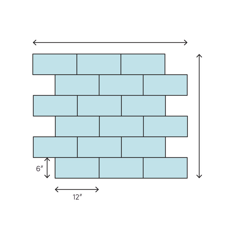 Ombre Ivory 6 in. x 12 in. Glossy Ceramic Wall Tile (8.0 sq. ft./Case), Graphite