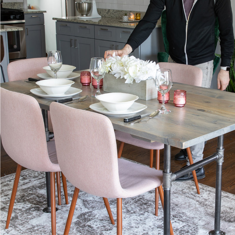 60 In. X 36 In. X 29.25 In. Wood Dining Table With Industrial Steel Pipe Legs, Riverstone Gray