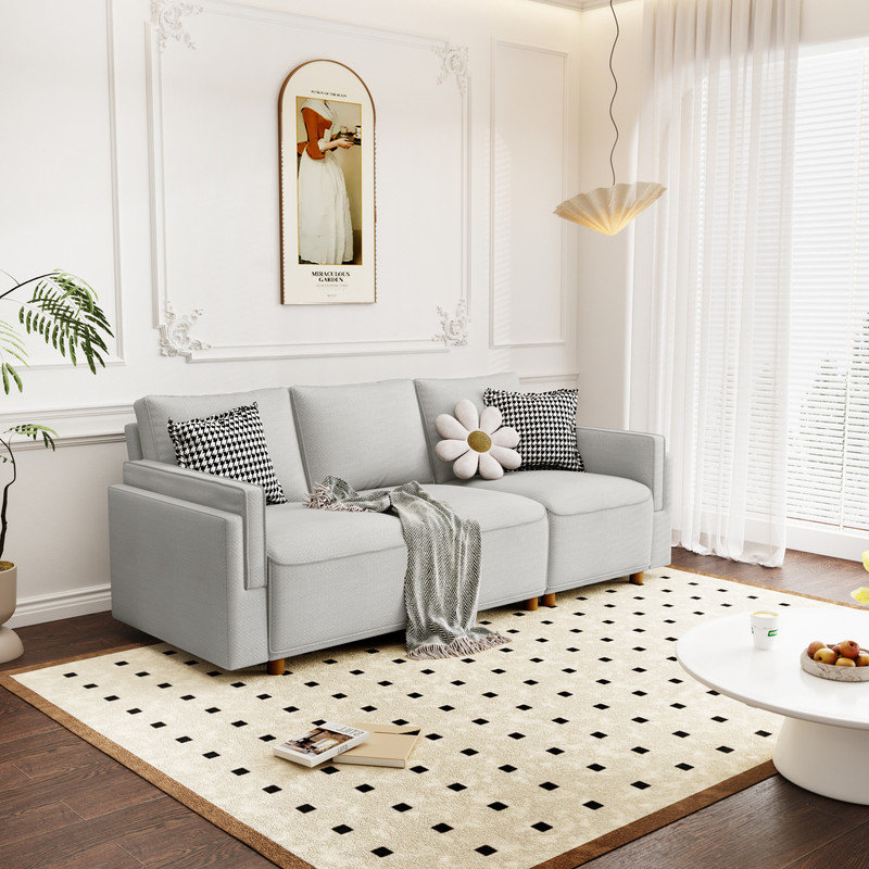 Dodington Classic Comfort Loveseat - Contemporary Modular Fabric Sectional for Small Spaces, Dark Gray, 3