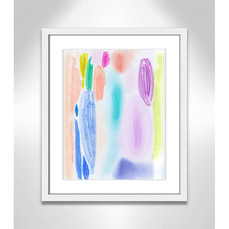 «Vivid Space II» par Bea Dina, Papier avec cadre unique blanc, Blanc, H 19 po x l 16 po x P 1,25 po