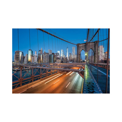 " Brooklyn Bridge At Night With Manhattan Skyline In The Background " by Jan Becke