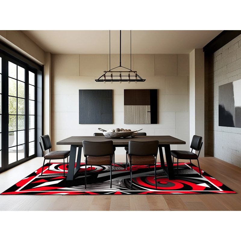Crimson Cascade Rug, Round 4'