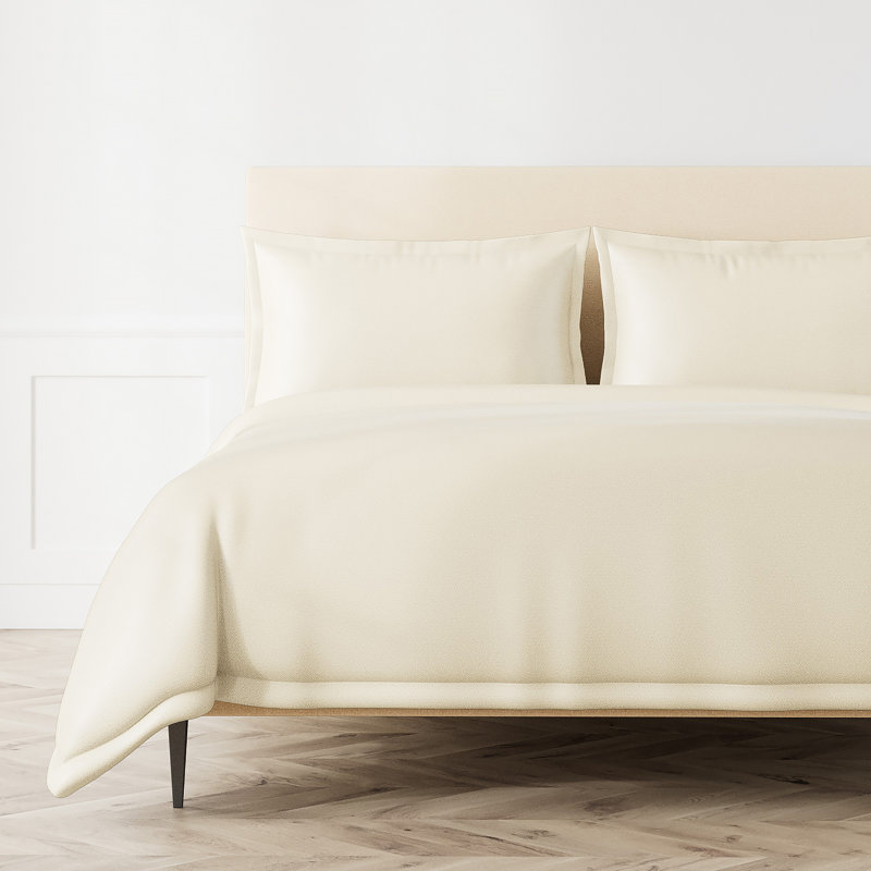 Labyrinth Microfiber 3 Piece Duvet Cover Set, Queen Duvet Cover + 2 Standard Shams, Ecru