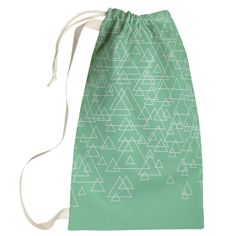 Kitterman Fabric Laundry Bag with Handles, Small ( 64" H x 20" W x 1.5" D), Green