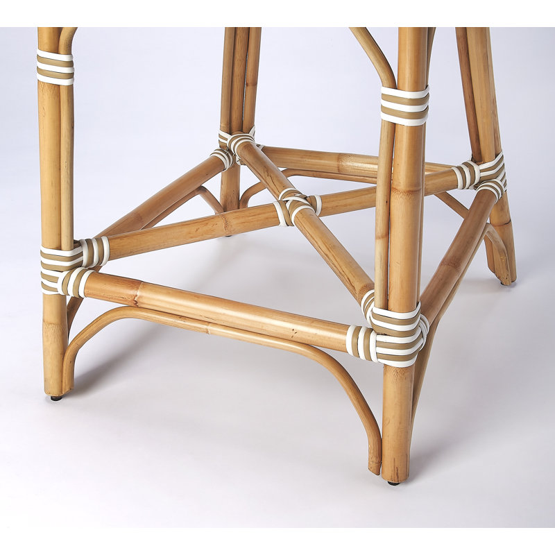 Solstice Rattan 25" Counter Stool, White/Tan