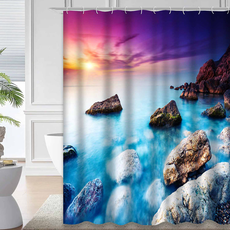 Été, coucher de soleil, mer, ciel dramatique, Europe, beauté, monde, 12 crochets, L 72 po x l 84 po
