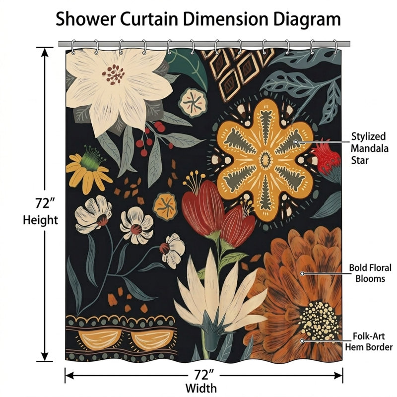Rideau de douche Boho Floral