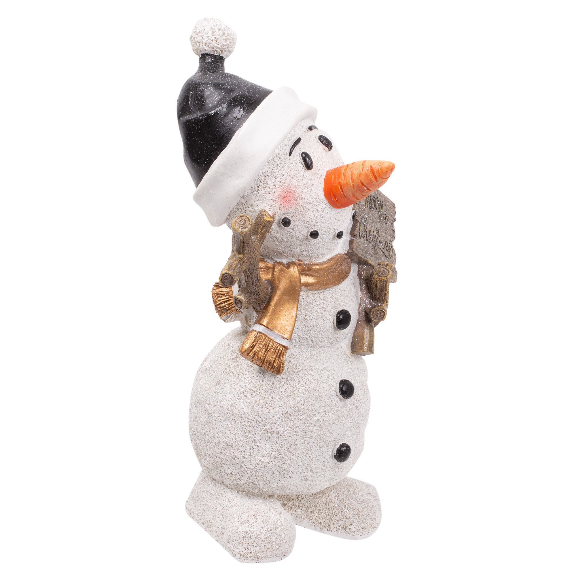 The Holiday Aisle® 125 Polyresin Snowman Wsign Decor Brown Box Wayfair