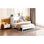 Lit escamotable double avec grands tiroirs, blanc