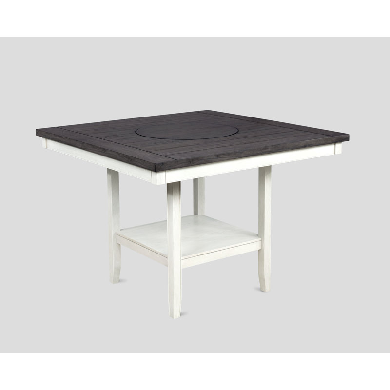 Ensemble de salle à manger à hauteur de comptoir craie / blanc Fulton, Chalk/White, 6 Pieces: Table, Bench, 4 Chairs