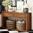 55" Console Table, Rustic Wooden Entryway Table With Storage Drawers And Open Shelf, Elegant Sofa Table For Hallway And Living Room-2101215303