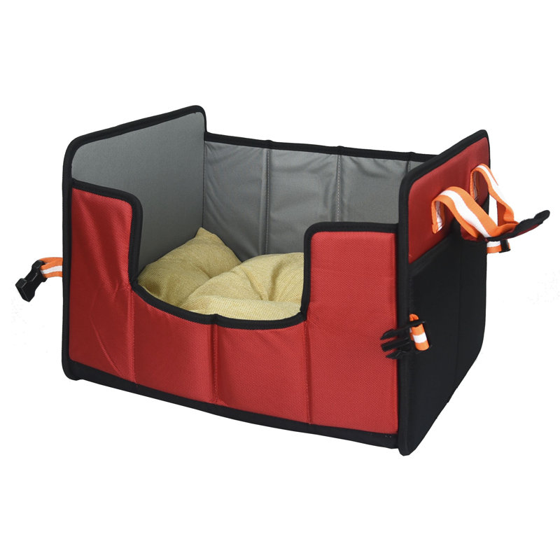 Lit pliant de voyage pour chien et chien Pet Travel, Rouge, Petit (l 13,7 po x P 17,7 po x H 12,6 po)