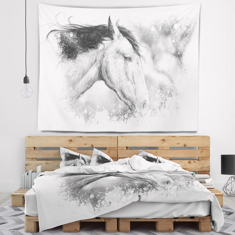 Tapisserie art du cheval animal, H 50 po x l 60 po