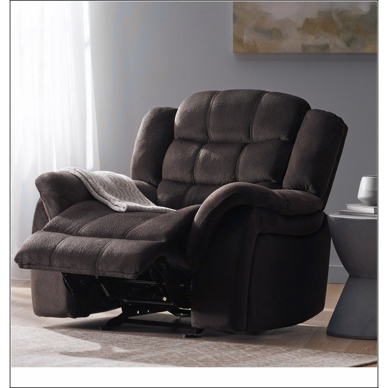 Design classique, tissu moelleux brun, fauteuil inclinable oscillant