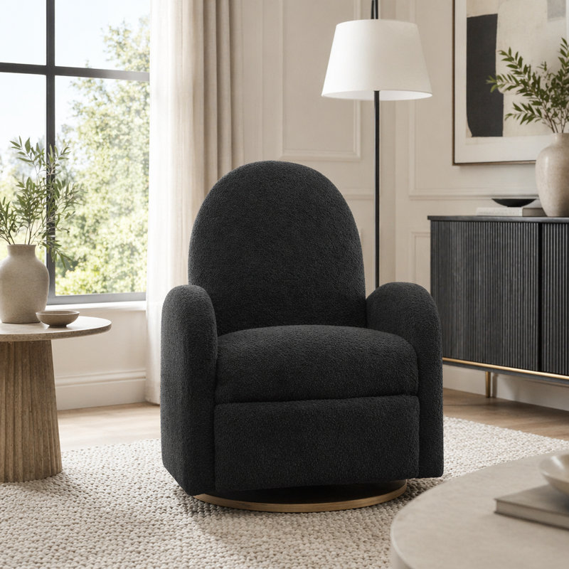 Fauteuil inclinable et pivotant à 360 ° avec style contemporain, Noir