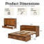 Grand lit escamotable avec grand tiroir de rangement, armoire murale en bois de pin avec station de charge USB intégrée-808087917