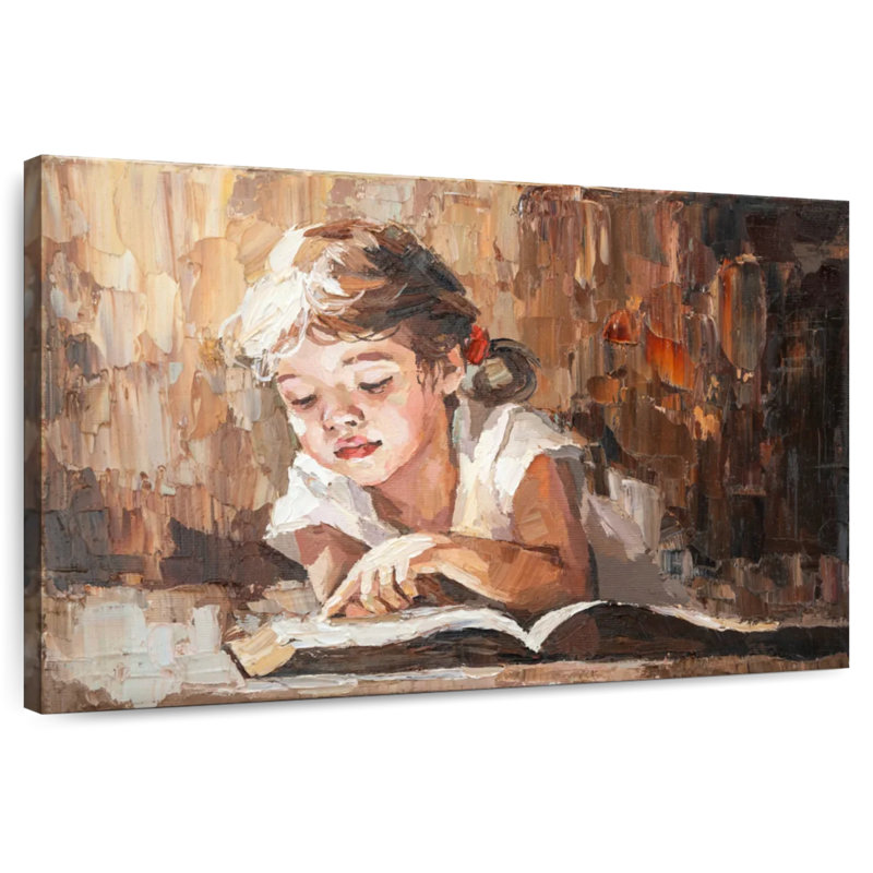 Senne Little Girl Reading, 8" H x 12" W