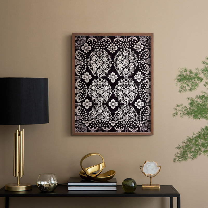Vintage Abstract Print CXCVI Framed Print - Solid Wood, Noyer, H 30 po x l 24 po