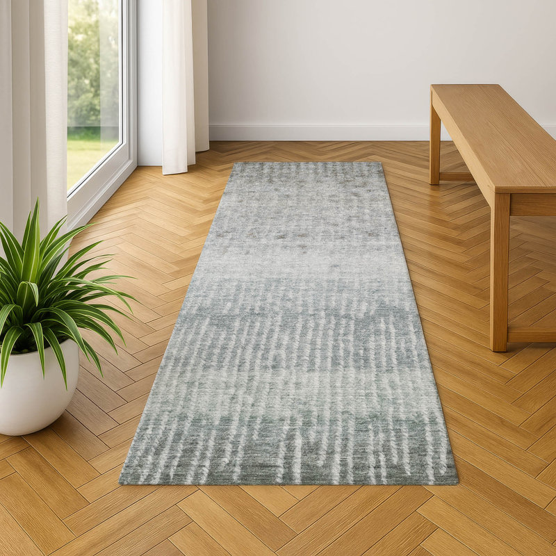 Machine Washable Indoor/Outdoor Chantille ACN2811 Modern Rug, 2'3" x 7'6" Runner, Sage