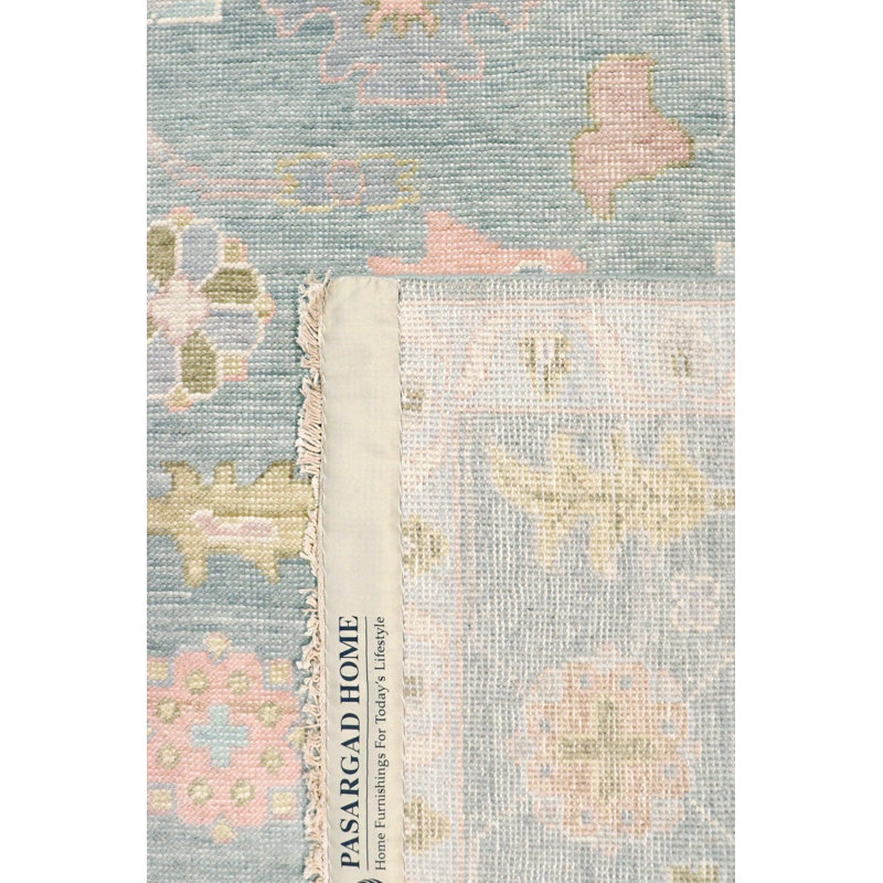 Canvello Oushak Hand-Knotted Light Blue Wool Area Rug- 8'11" X 12'1"
