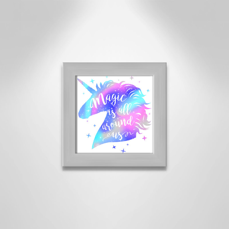 «Magic Is All Around Us», impression sur papier, H 8 po x l 8 po x P 0,6 po, Encadré plat argent