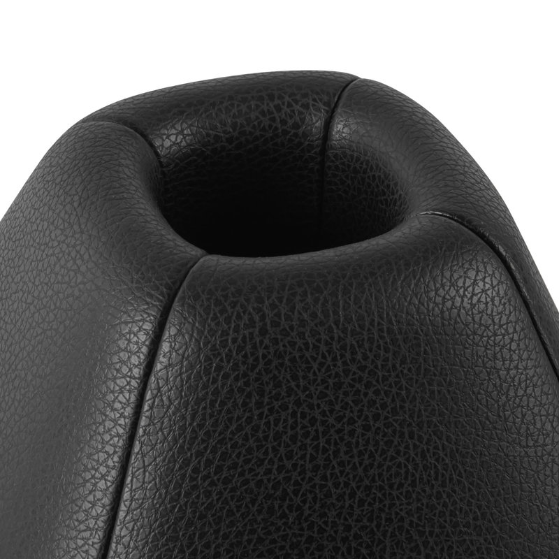 Folio 10-in Black dimmable LED Table Lamp, Brown Vegan Leather