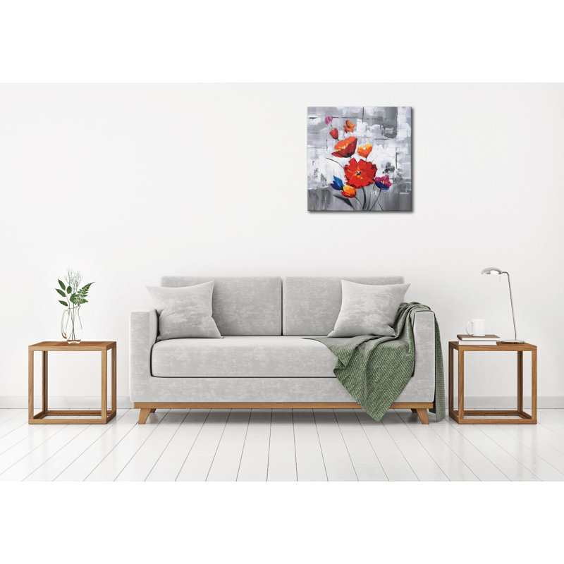 « fleurs ii », reproduction de peinture à l’huile sur toile tendue