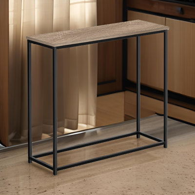 Kip Sofa Console Table, 32 Inch Narrow Top, Open Metal Frame