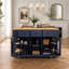 Îlot de cuisine avec 2 tabourets de bar, prise de courant, support de rangement interne et 5 roulettes pour une mobilité et un rangement accrus-1123918018-1123918019