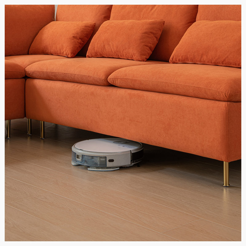 Canapé modulaire 3 pièces Porfire, Lin orange en coton
