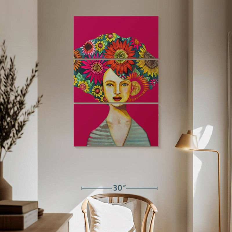 Tournesols Leisha fuchsia JPG, H 65 po x l 42 po
