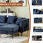 L Shaped Blue Sectional With Storage , Chenille, Square Arm, Modern Couch Chenille Upholstery, , 3 Seater And-2110550205