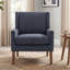Fauteuil d'appoint rembourré en tissu avec pieds en bois massif Leston-1599912683
