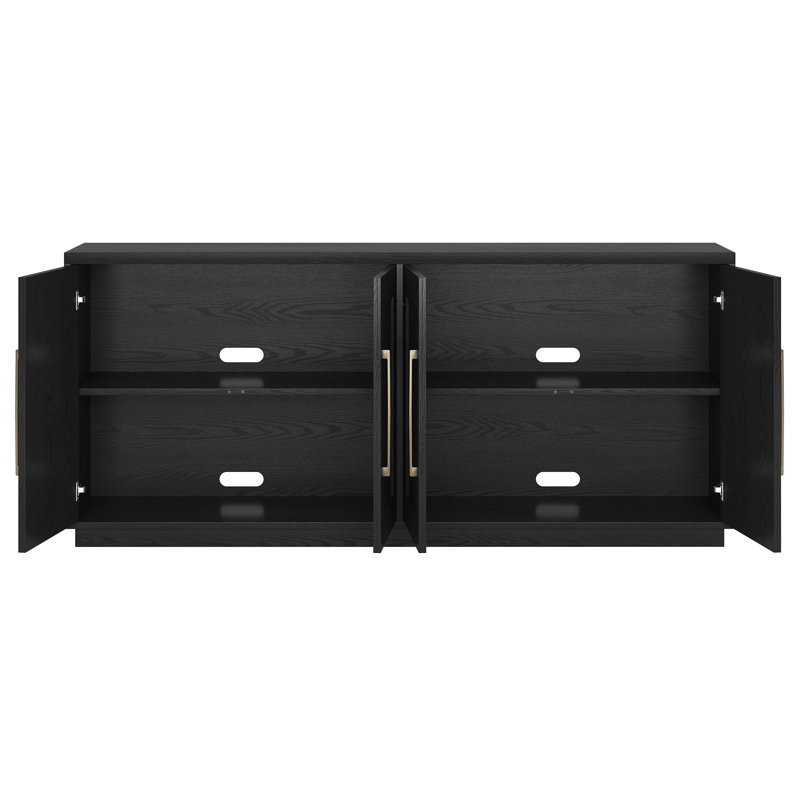 Tillman 68" Rectangular Buffet Table, Black Grain