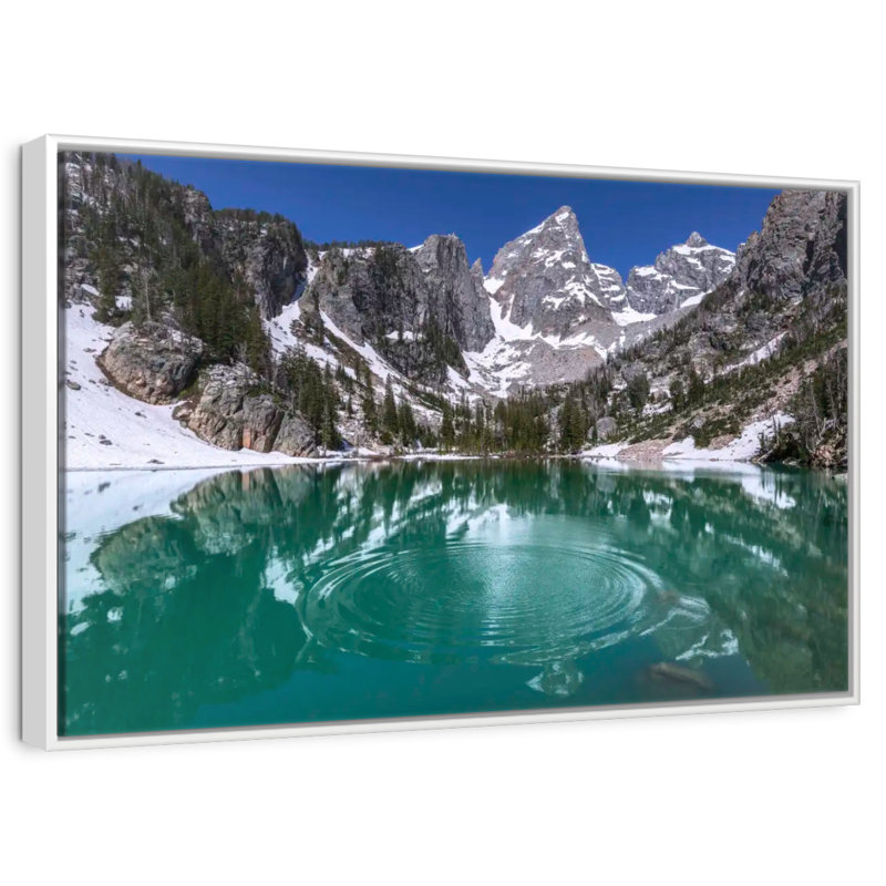 Delta Lake Grand Teton, Cadre flottant blanc, 19 po x 13 po