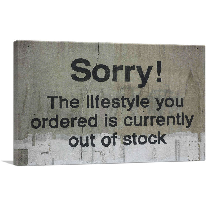 " Lifestyle You Ordered Out Of Stock ", 12" H x 18" W x 1.5" D