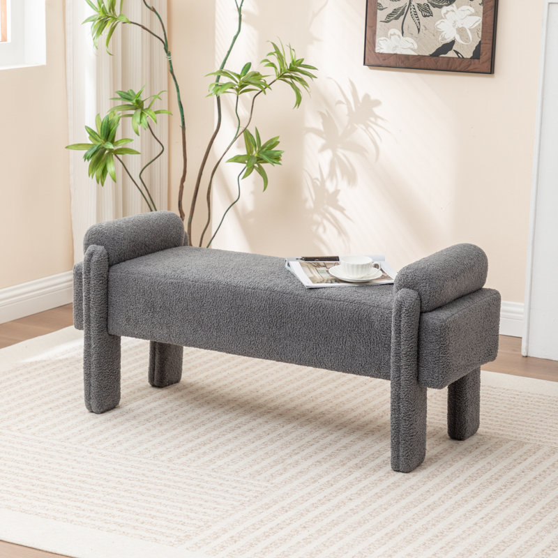 Kaybree Upholstered Bench, Gray