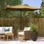 Parasol de marché d'extérieur de 6,5 pi x 10 pi avec manivelle et inclinaison à bouton-poussoir Outsunny-413229828