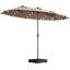 Parasol de marché pour terrasse simple rectangulaire double 15 x 9 pi avec lumière et base-1151814362