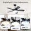42 Inch Ceiling Fan With 22W Led Light And Remote Control Mdf Blades Reversible Dc Motor-368150942