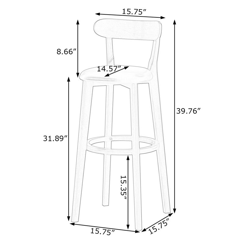 Chaise d'appoint à dossier bas en noyer (ensemble de 8), 8, 39.76"