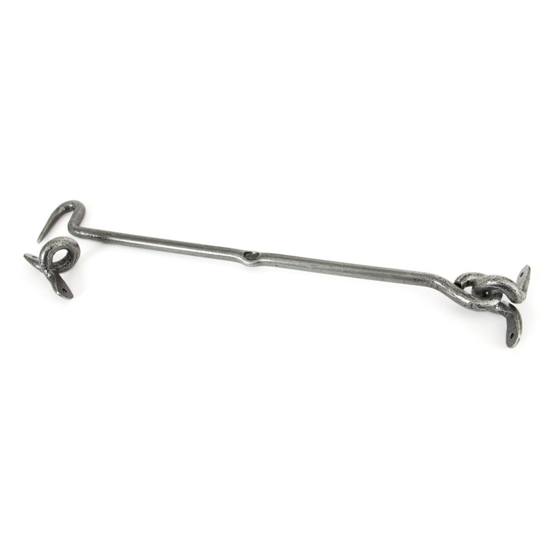 Forged Cabin Hook, Pewter Patina, 8.7cm H x 46.1cm W x 3cm D