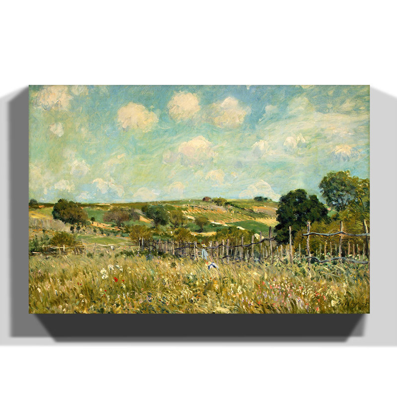 The Meadow by Alfred Sisley - Wrapped Canvas Painting, 70cm H x 100cm W