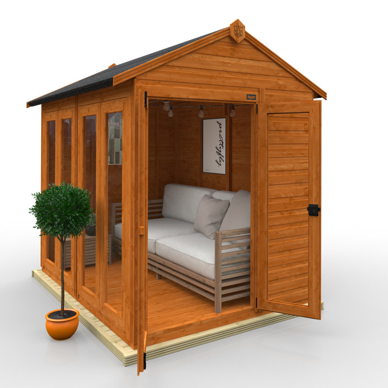 8x6w TigerFlex® Shiplap Apex Full Pane Summerhouse
