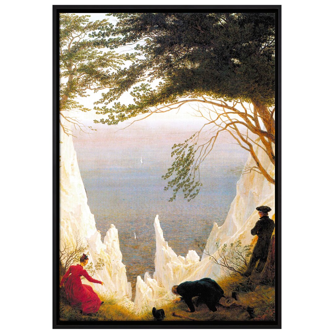 Gerahmter Kunstdruck Leinwandbild Kreidefelsen auf Rügen von Caspar David Friedrich