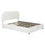 Lit double à rangement hydraulique avec surface en molleton blanc lisse revêtue de tissu efficace-1195798275