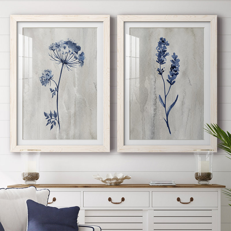 " Indigo I " 2 - Pieces, White, 27.5" H x 75" W x 1.5" D